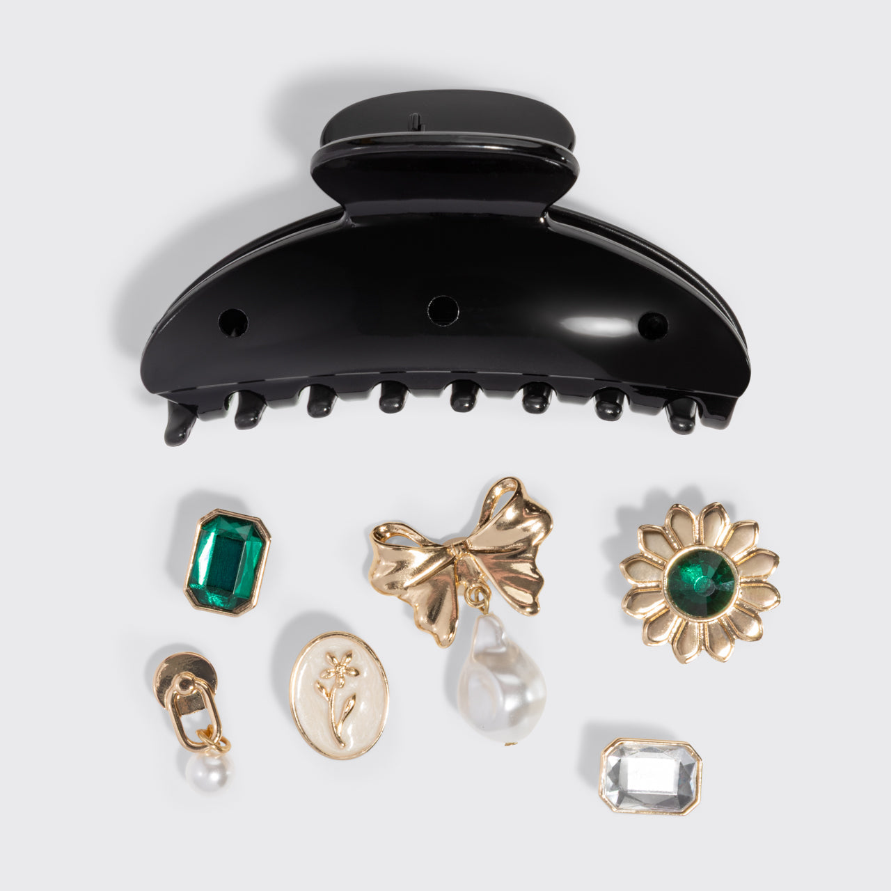 KitschPop Curved Claw Clip Vintage Black - product detail