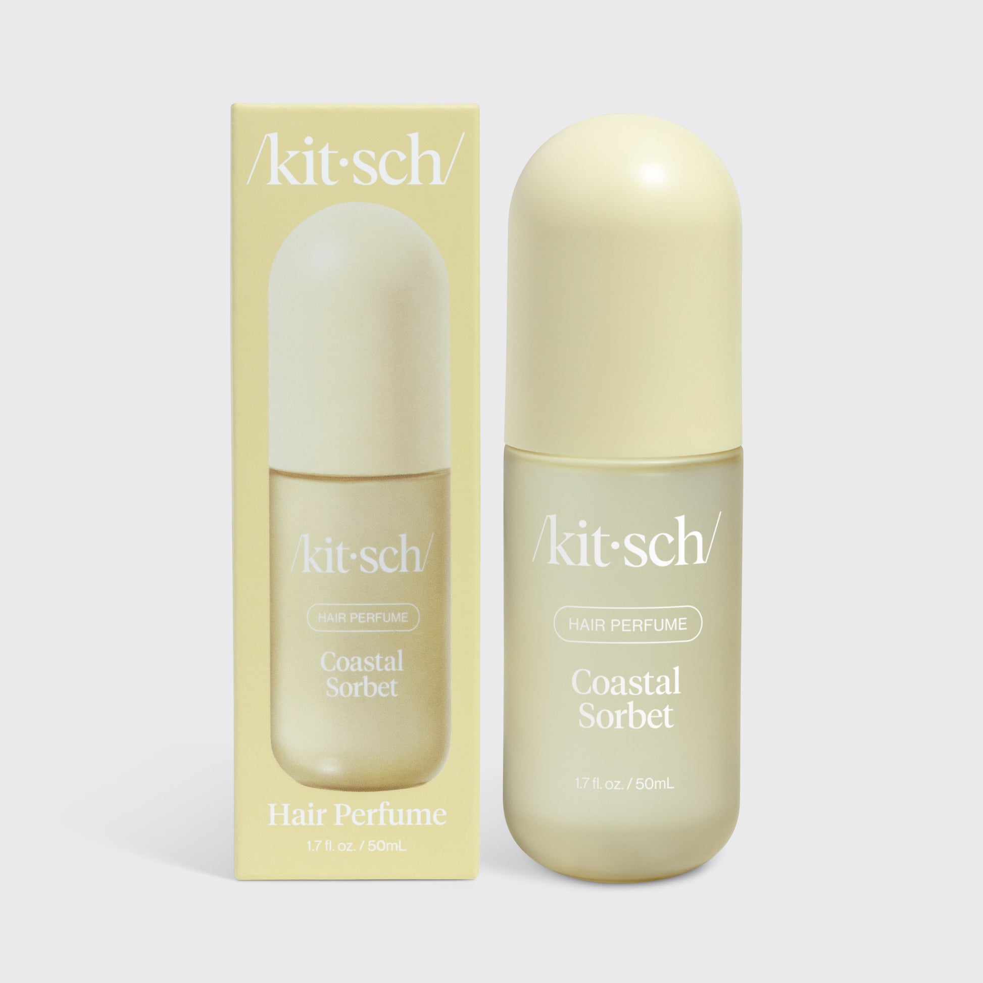 Kitsch Coastal Sorbet Hair & Body Perfume Mist bottle on a soft warm background