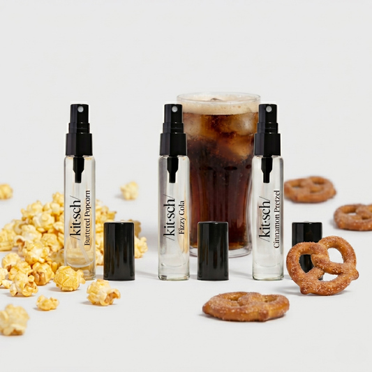 Kitsch Smell Like A Snack Hair & Body Mist Trio — Buttered Popcorn, Fizzy Cola, Cinnamon Pretzel