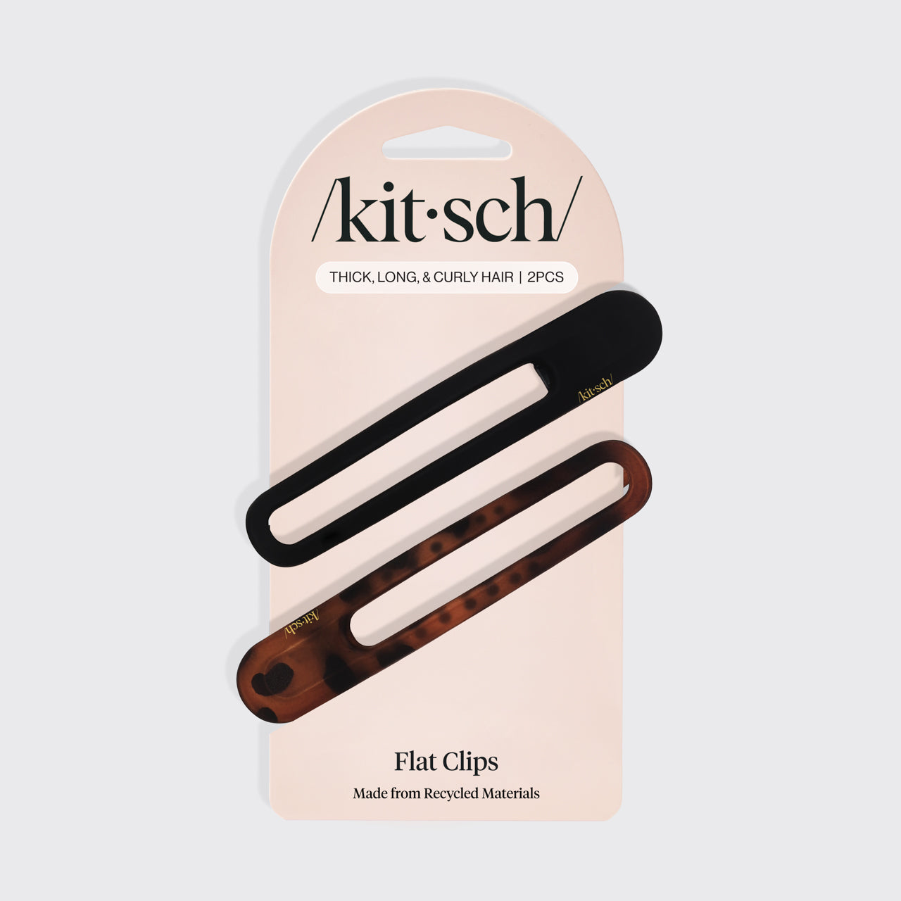KITSCH Black Tort Curved Flat Lay Claw Clips 2pc — packaging