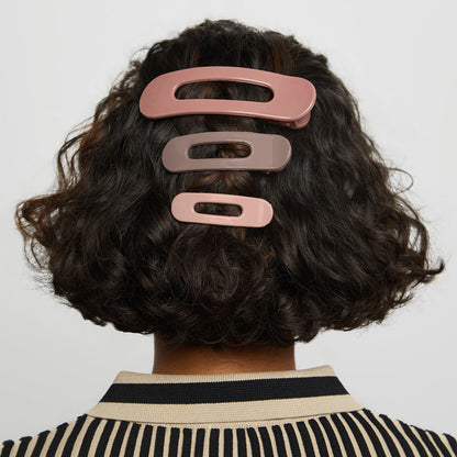KITSCH Terracotta Ultra Glossy Flat Lay Claw Clips 3pc — model hair shot 2