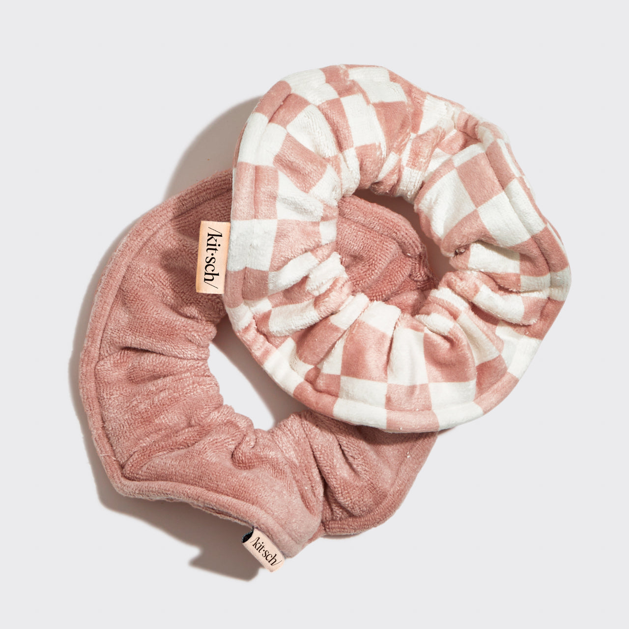 Terracotta Checker Microfiber Towel Scrunchies - 2pc, KITSCH