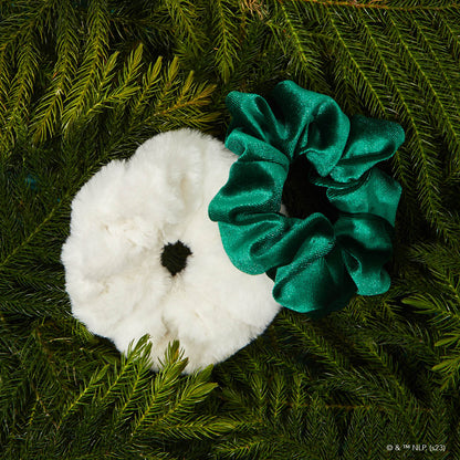 KITSCH Kitsch x elf Scrunchies 2pc Set — close-up detail of e.l.f. x KITSCH satin scrunchie design — silky finish, gentle snag-free hold for all hair types