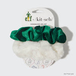 KITSCH Kitsch x elf Scrunchies 2pc Set — product packaging shot — limited-edition e.l.f. x KITSCH collab satin scrunchie duo — gentle snag-free hold for all hair types