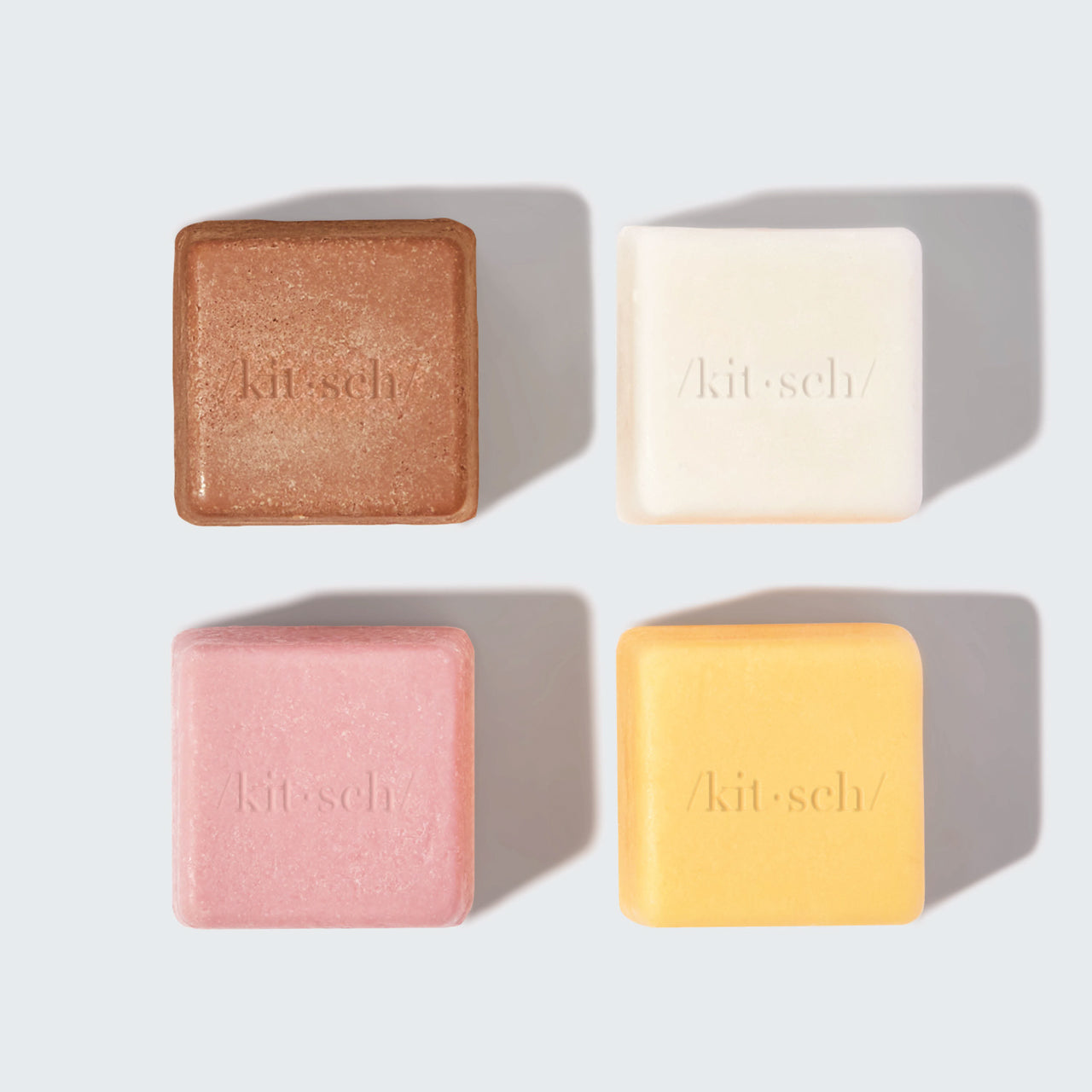 Close-up of Kitsch Pack Light Minis bar set highlighting the mini size and bottle-free formulas