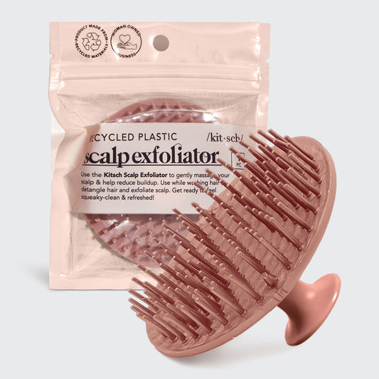 Kitsch Terracotta Scalp Exfoliator brush head close-up showing soft silicone bristles for scalp massage