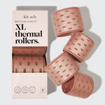 Kitsch XL Thermal Rollers 4pc Set in Terracotta — includes two 2.5" and two 3" self-gripping ceramic rollers