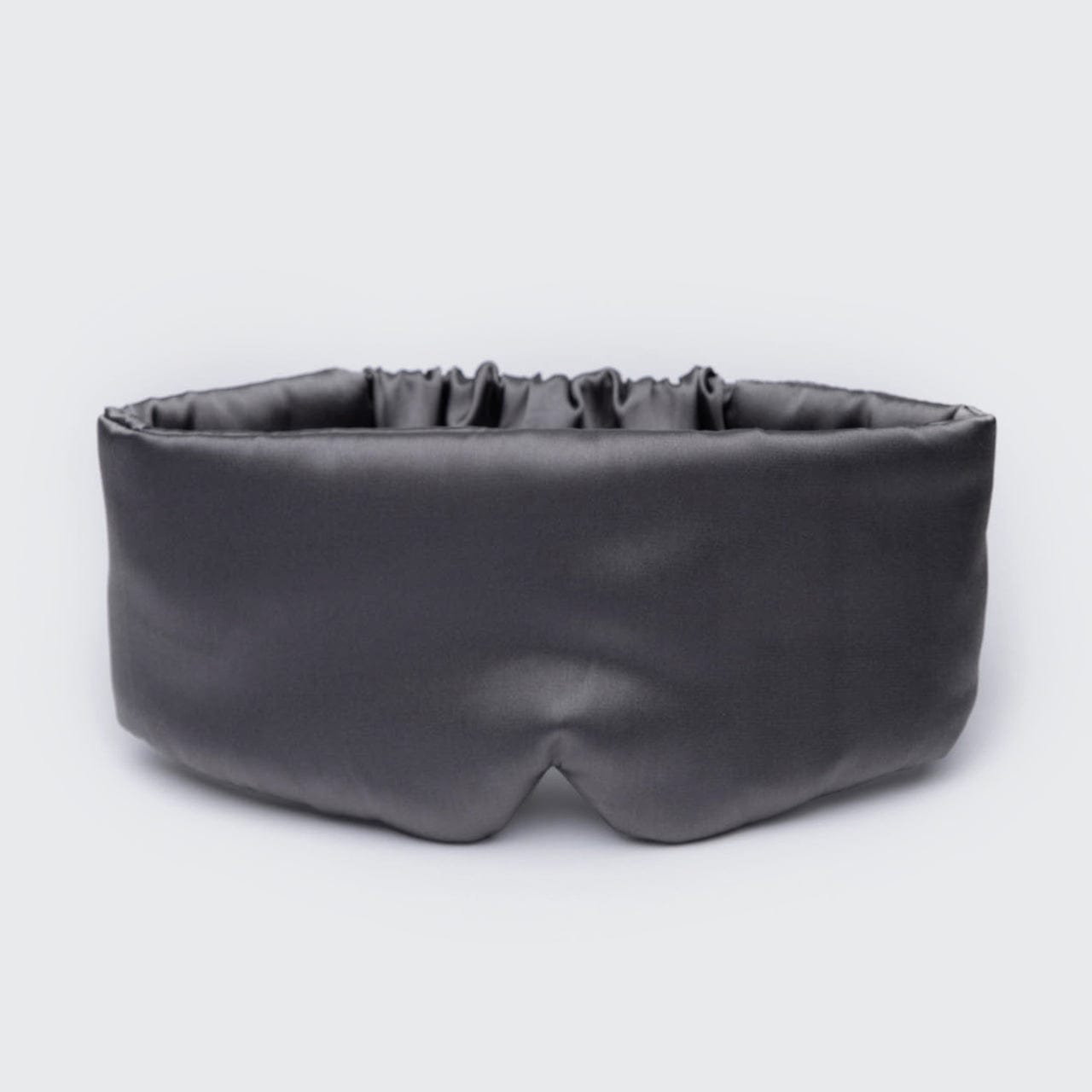 KITSCH Charcoal Satin Eye Mask — styled on pillow — night routine pairing