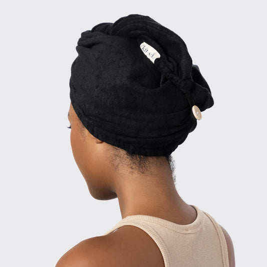Black Microfiber Hair Towel, KITSCH
