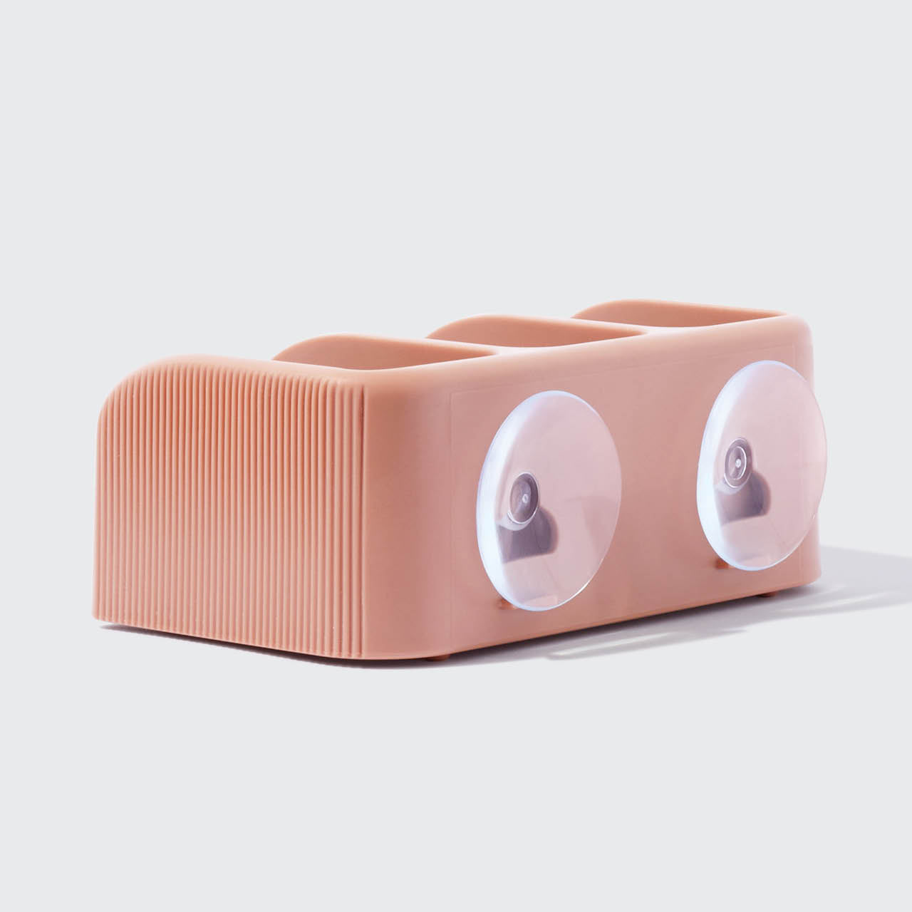 Terracotta self-draining soap dish — side view