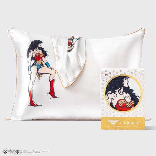 Kitsch x Wonder Woman Satin Pillowcase — Believe in Wonder hero