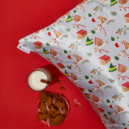 Kitsch x elf Periwinkle Christmas King Satin Pillowcase — detail