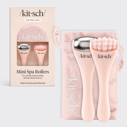 Kitsch Mini Spa Rollers 2pc Set showing large and small rollers side by side