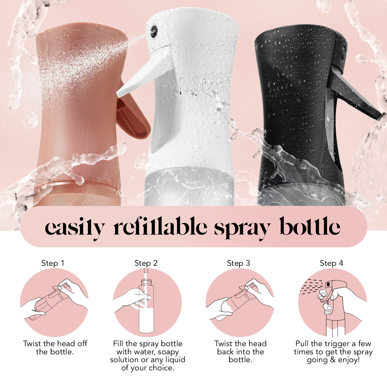 Kitsch Black Continuous Spray flat lay with curl products for routine pairing