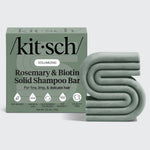 Kitsch Volumizing Rosemary & Biotin Shampoo Bar with retail packaging on a soft neutral background – for fine, limp hair