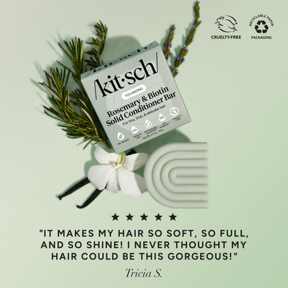 Five-star customer review of Kitsch Rosemary & Biotin Volumizing Conditioner Bar