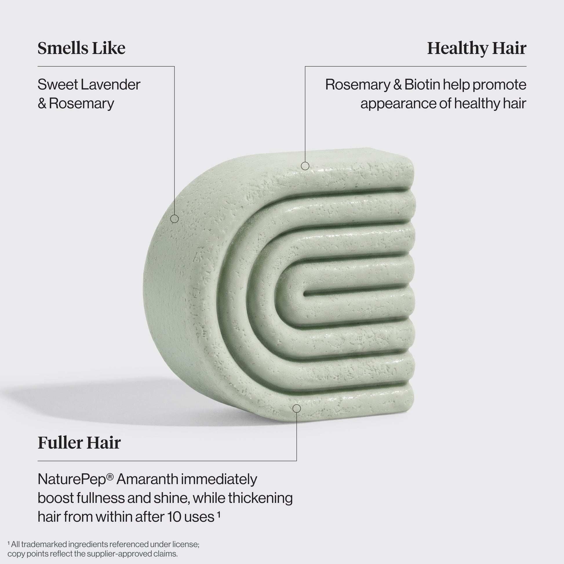 KITSCH Rosemary & Biotin Volumizing Conditioner Bar ingredients – rosemary, biotin, and amaranth protein for thicker, fuller hair