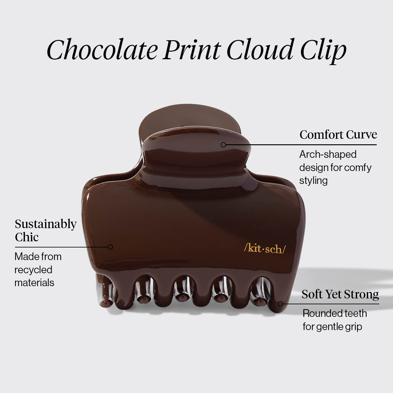 KITSCH Chocolate Cloud Claw Clip - product infographic