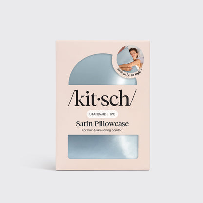 KITSCH Haze Blue Standard Satin Pillowcase
