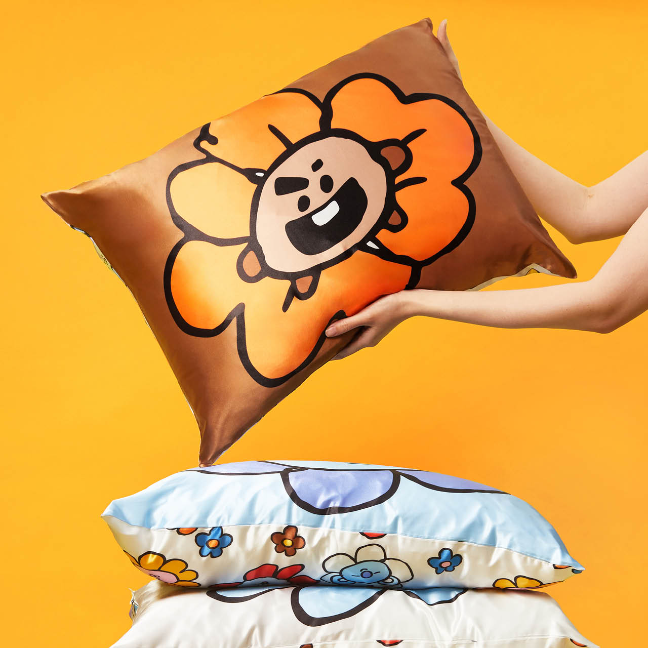 Kitsch x BT21 SHOOKY Standard Satin Pillowcase — lifestyle