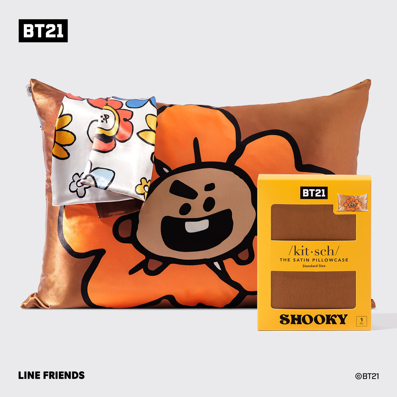 Kitsch x BT21 SHOOKY Standard Satin Pillowcase — hero
