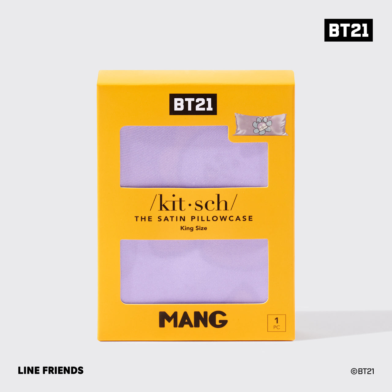 Kitsch x BT21 MANG King Satin Pillowcase — packaging