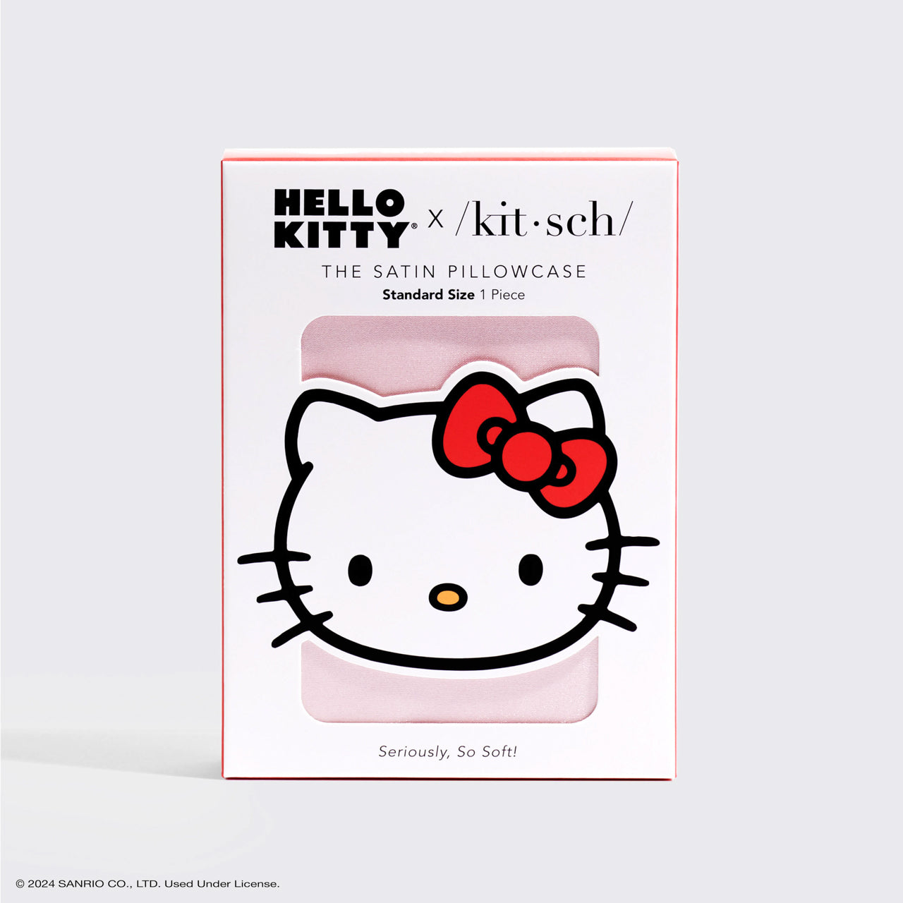 Hello Kitty x KITSCH Solid Pink Kitty Face Standard Satin Pillowcase — packaging