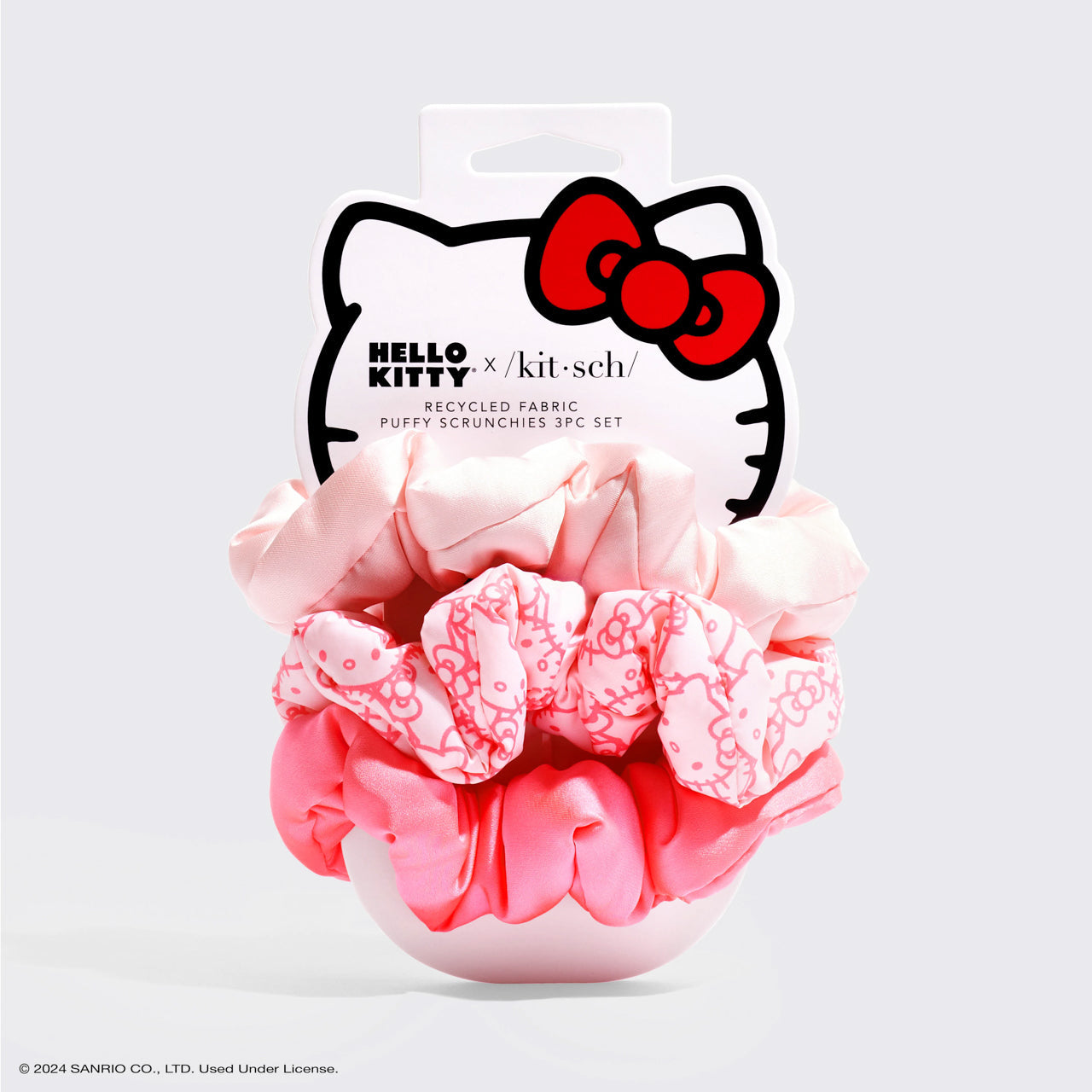 Hello Kitty x KITSCH Recycled Fabric Puffy Scrunchies 3pc Set — packaging