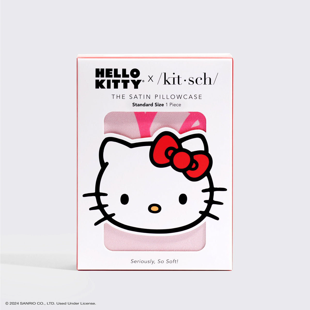 Hello Kitty x KITSCH Pink Kitty Faces Standard Satin Pillowcase — packaging