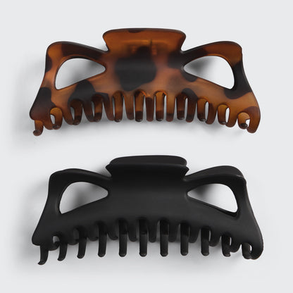 KITSCH Black & Tort Classic Claw Clips 2pc Set Jumbo - product detail