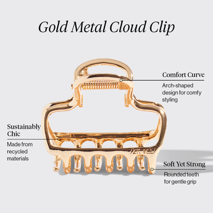 KITSCH Gold Metal Cloud Claw Clip - product infographic