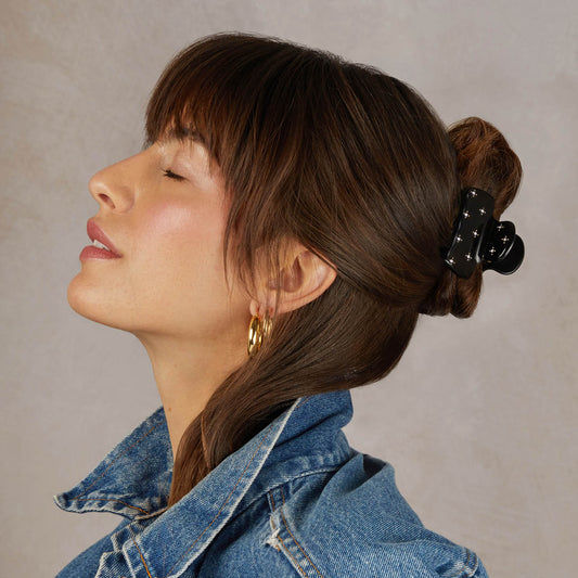 KITSCH Black Rhinestone Cloud Claw Clip - on-model lifestyle #2