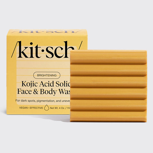 KITSCH Kojic Acid Bar for Hyperpigmentation & Dark Spots — hero product shot — Infused with kojic acid to help brighten your skin for an even-looking complexion — formulated to help your skin glow from within by fading the look of dark spots and hyperpigmentation