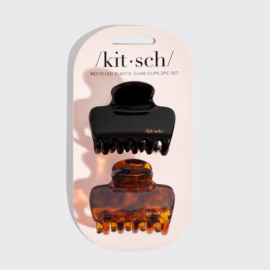 KITSCH Black & Tort Cloud Claw Clips 2pc Set - packaging flat lay