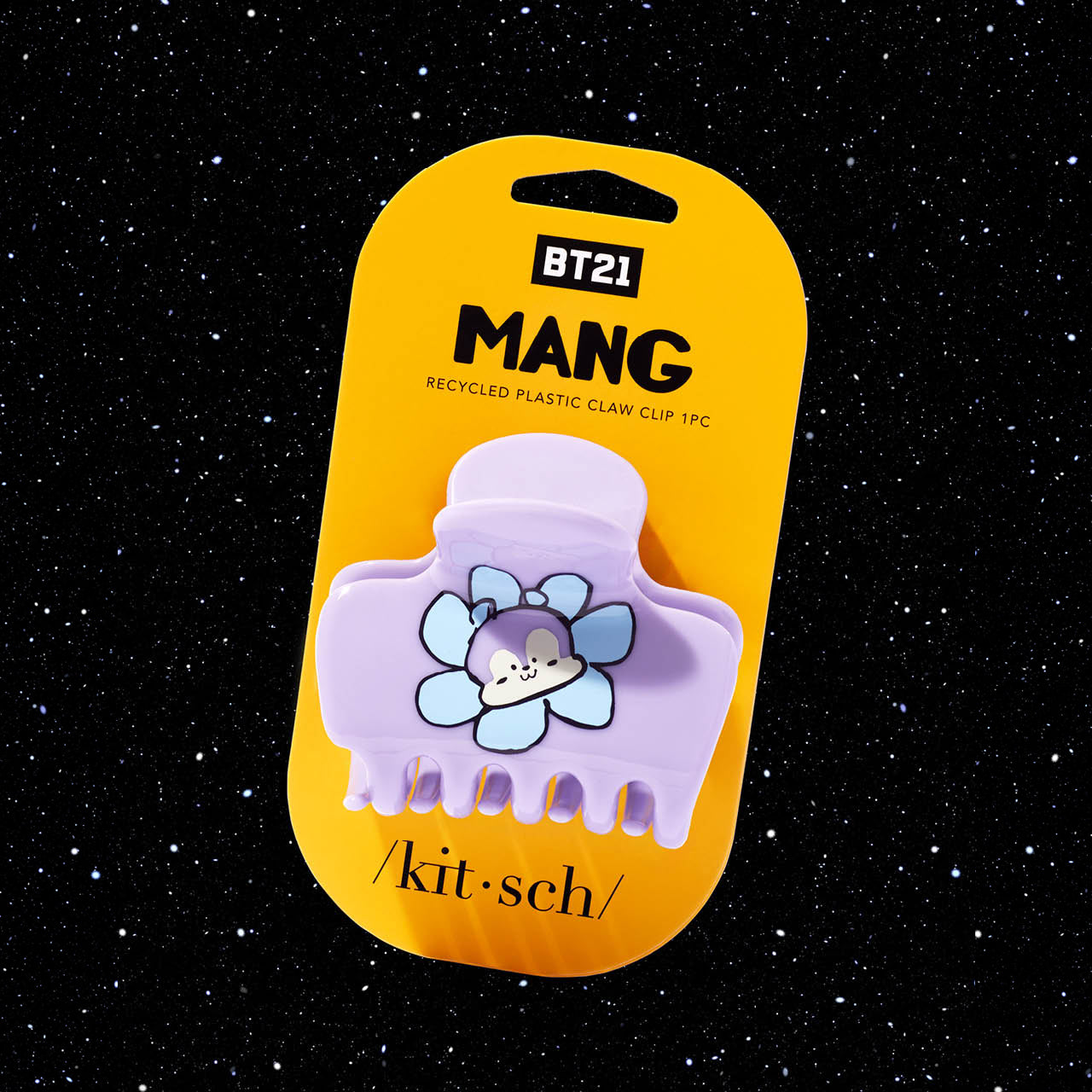 Kitsch x BT21 MANG Cloud Claw Clip - packaging flat lay