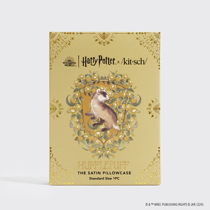 Kitsch x Harry Potter Hufflepuff Standard Satin Pillowcase — packaging