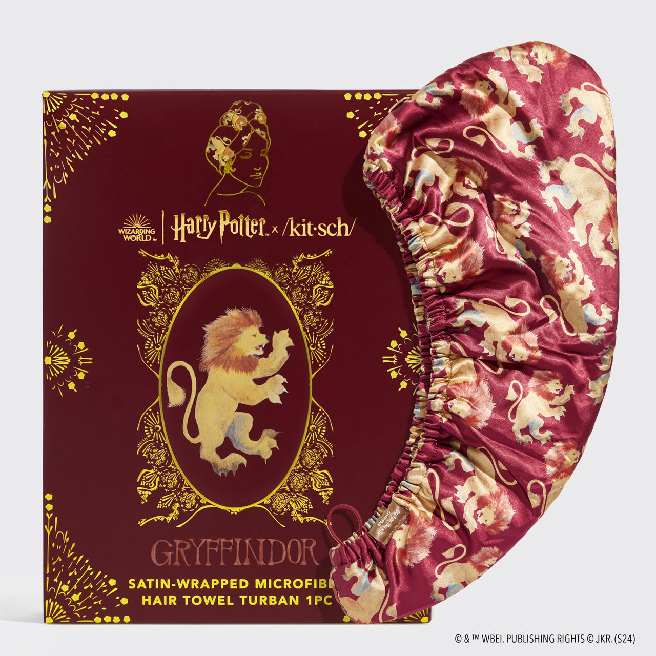 Gryffindor Satin Wrapped Hair Towel, KITSCH