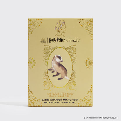Hufflepuff Satin Wrapped Hair Towel, KITSCH