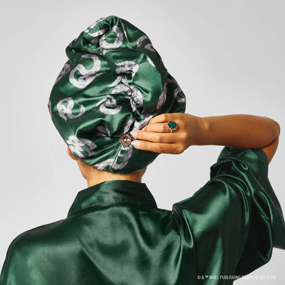 Slytherin Satin Wrapped Hair Towel, KITSCH