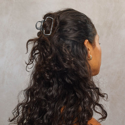 KITSCH Hematite Metal Cloud Claw Clip - on-model lifestyle