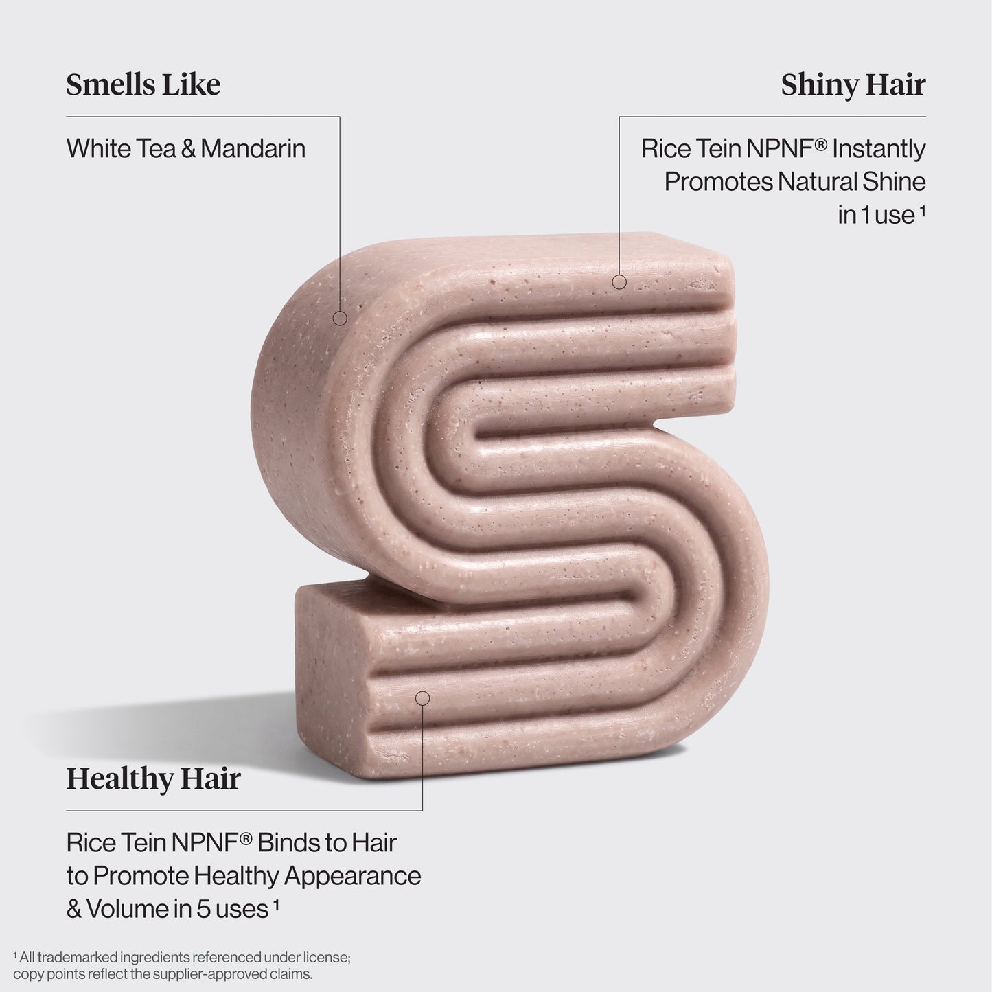 KITSCH Rice Water Shampoo Bar for Hair Growth — ingredient-focused detail shot — Formulated with Rice Tein NPNF®, clinically proven to increase hair volume and improve appearance of natural shine in just 5 washes — pH balanced and safe for color-treated hair