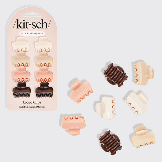 KITSCH Rosewood Mini Cloud Claw Clips 8pc — hero product shot
