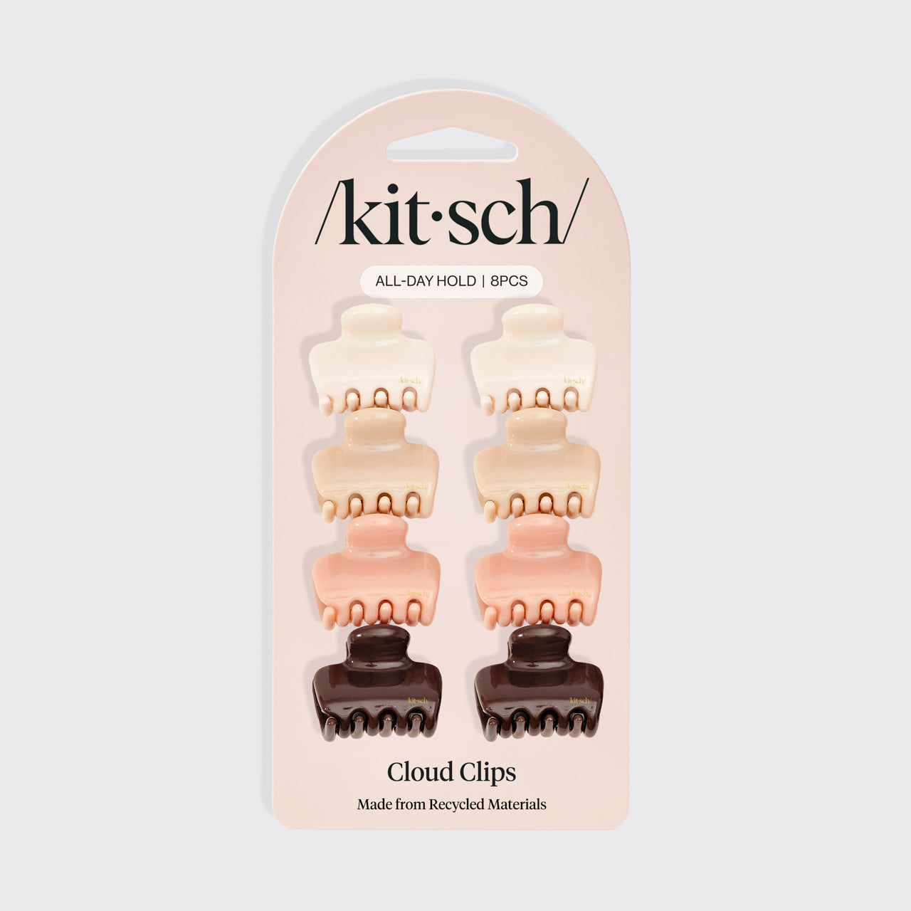 KITSCH Rosewood Mini Cloud Claw Clips 8pc — packaging