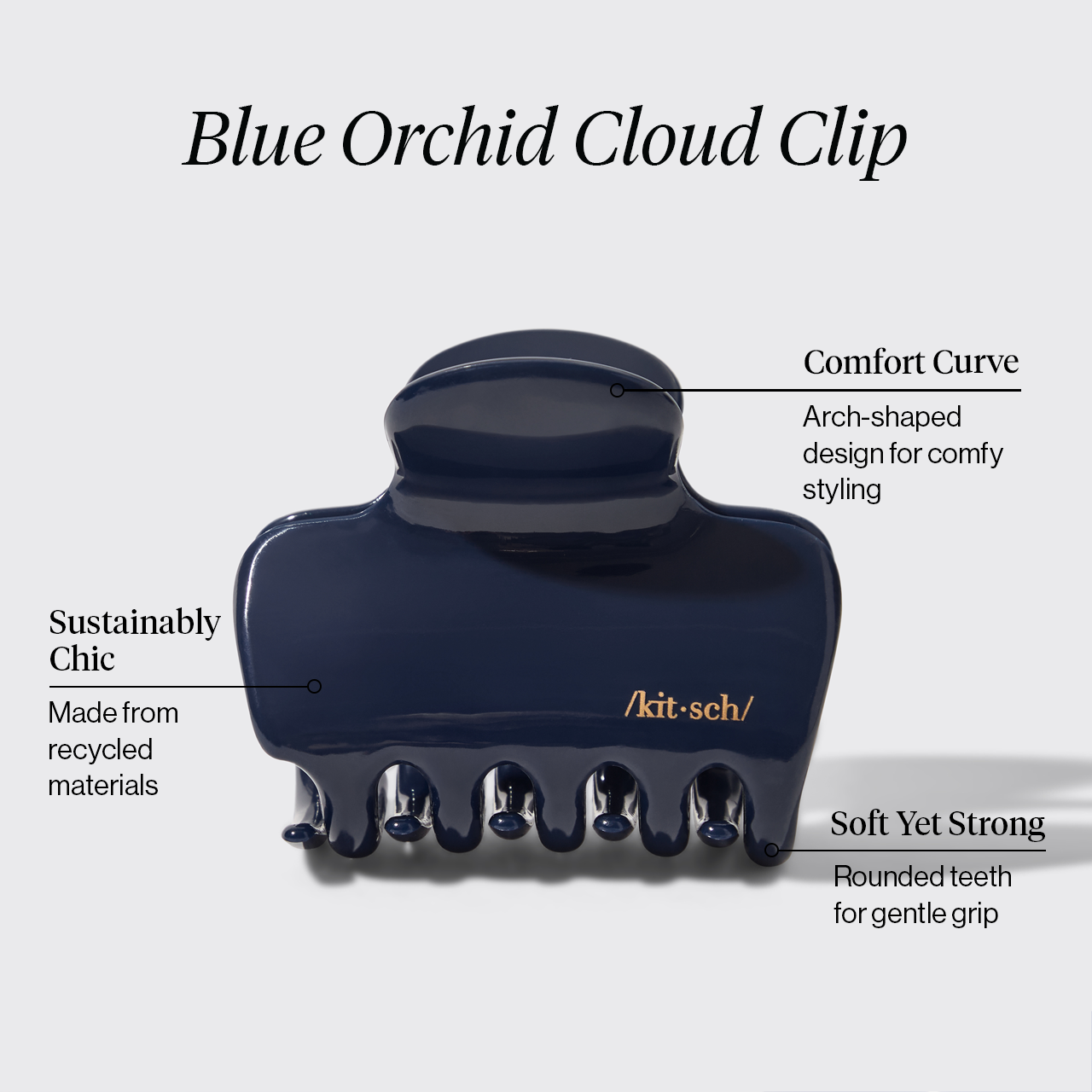 KITSCH Blue Orchid Cloud Claw Clip - product infographic