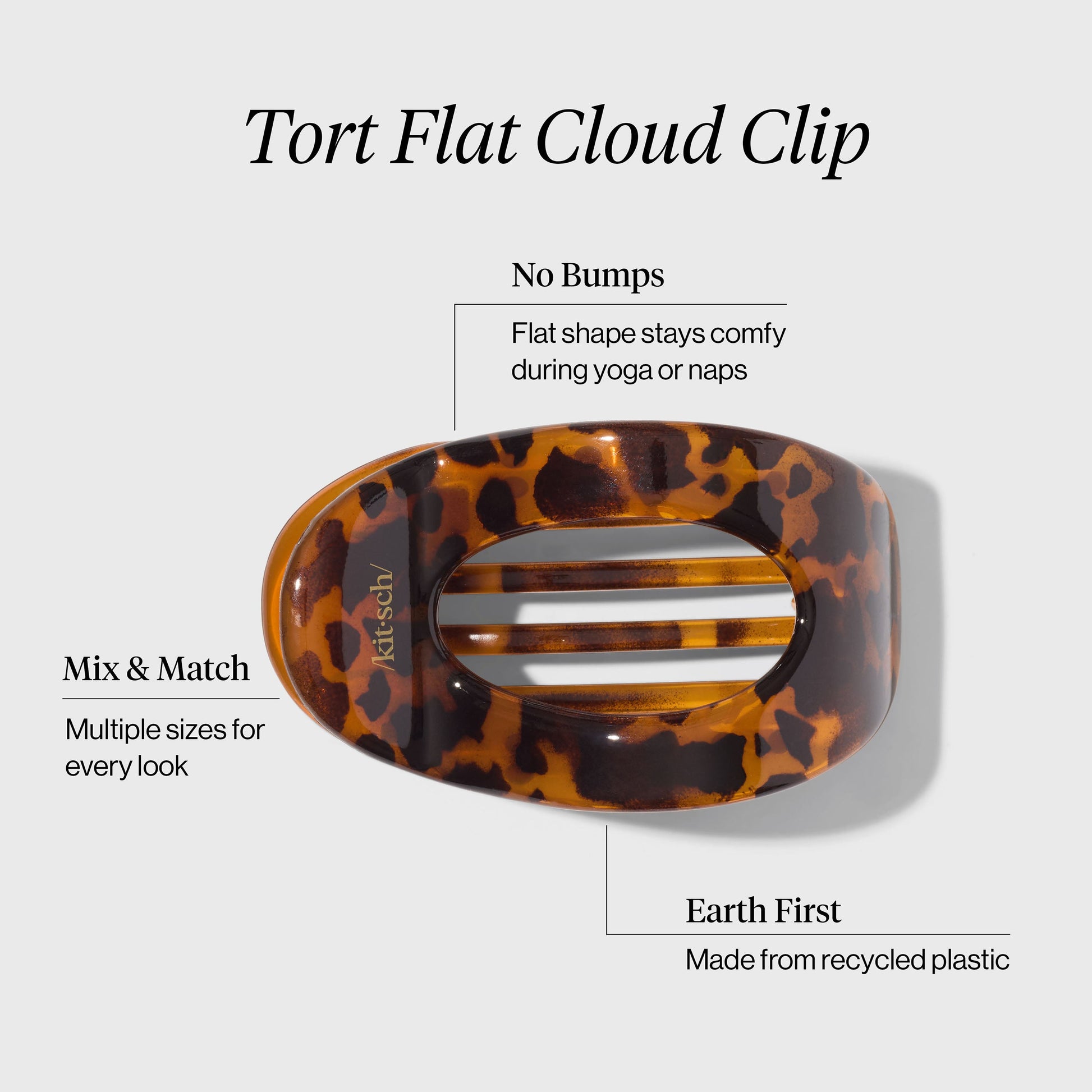 KITSCH Tort Flat Cloud Clip — size guide infographic