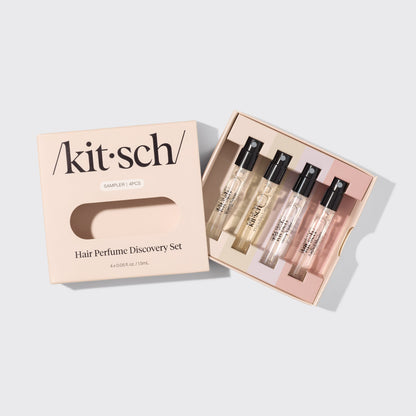 Kitsch Hair Perfume Discovery Set packaging displayed with all mini bottles and outer box