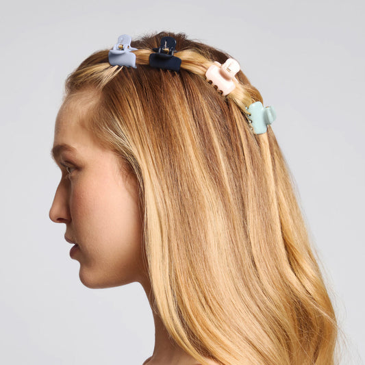 KITSCH Garden Bouquet Mini Cloud Claw Clips 8pc — model hair shot
