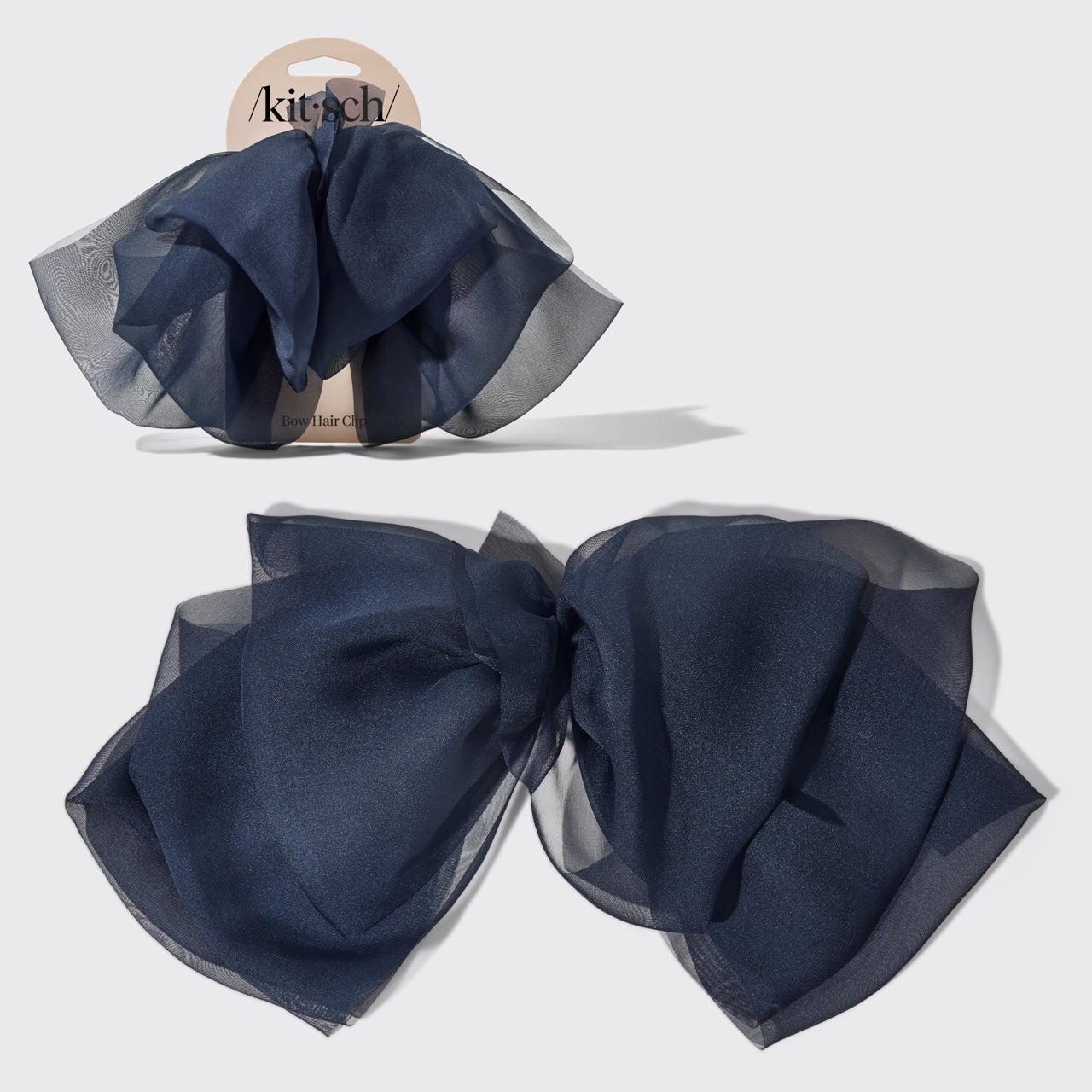 KITSCH Blue Orchid Chiffon Bow Hair Clip — hero product shot