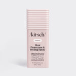Kitsch Heat Protectant & Styling Mist bottle on a soft neutral background – thermal protection up to 450°F
