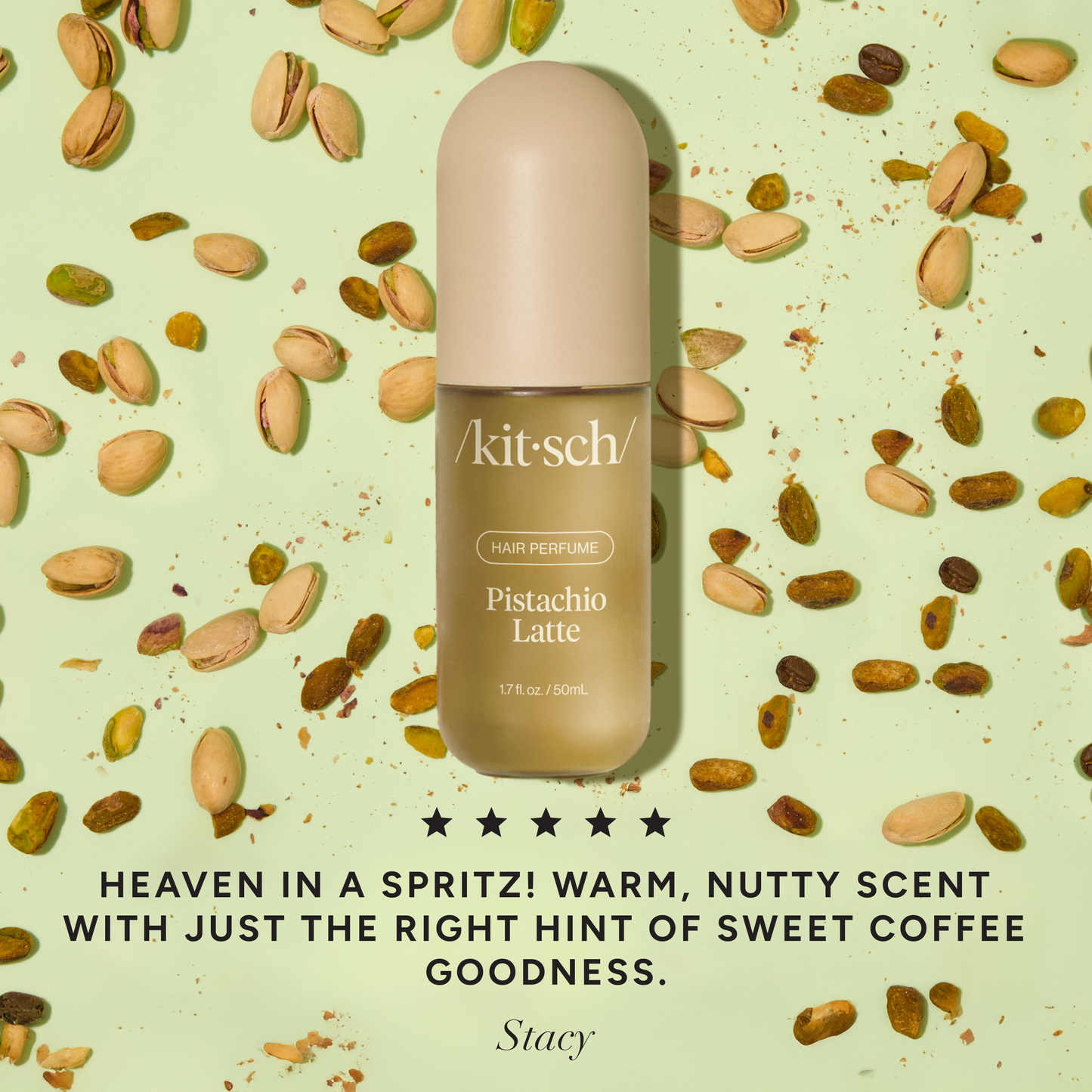 Kitsch Pistachio Latte Hair Perfume bottle with 5-star customer review